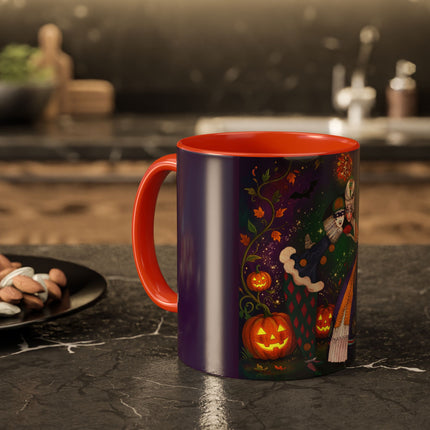 🎭🎃 The Masquerade Beneath The Pumpkin Lantern Colorful Mug – Theatrical Halloween Charm