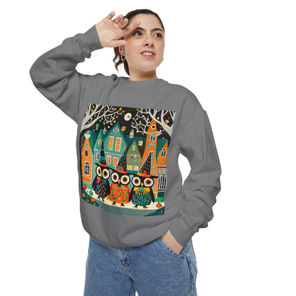 Night of the Trick-or-Treating Owlets Unisex Garment-Dyed Sweatshirt