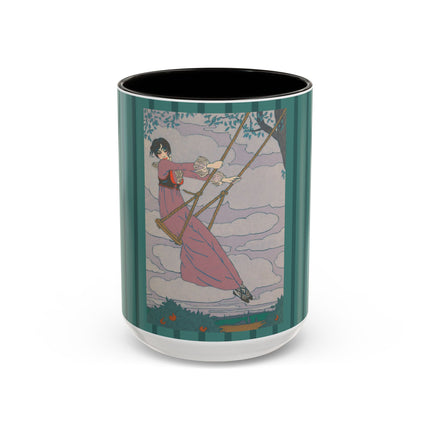 La balançoire by Georges Lepape Colorful Mugs (11oz, 15oz)