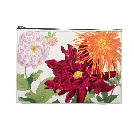 Dahlia Accessory Pouch – Botanical Art Design Inspired By Tanigami Kônan