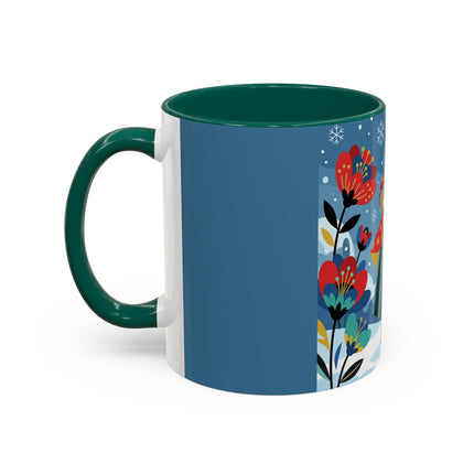 ❤️❄️ The Winter Heart Messenger Colorful Mug – Art Deco Snow Garden Fantasy