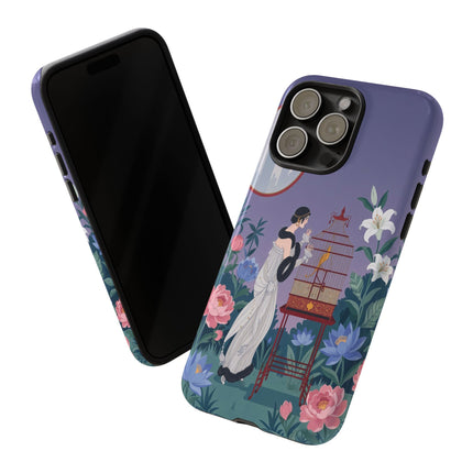 🌸🐦 The Lady Of The Garden Birdcage Phone Case – Art Deco Floral Elegance