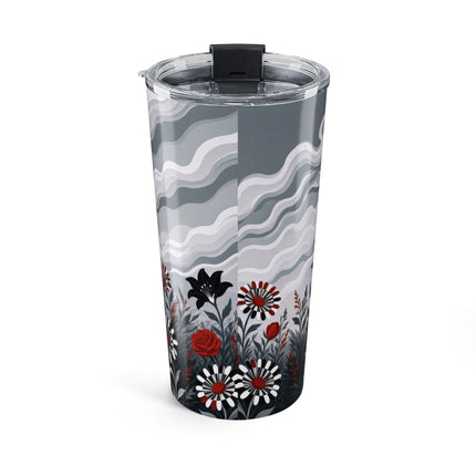 🌹☂️ The Lady In The Storm Tumbler, 20oz – Art Deco Floral Drama