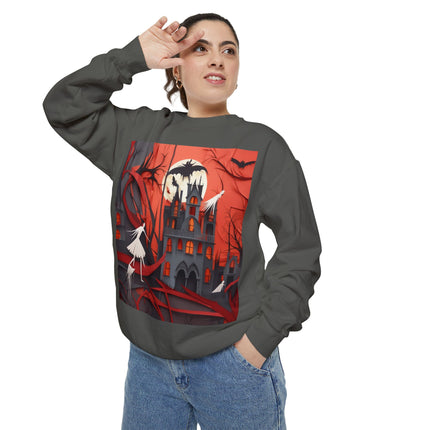 Halloween Night Scene Unisex Garment-Dyed Sweatshirt