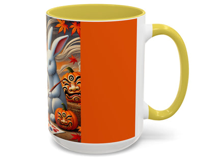 Halloween Rabbit’s Kabuki Jack-o’-Lanterns Colorful Mugs (11oz, 15oz)