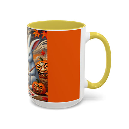 Halloween Rabbit’s Kabuki Jack-o’-Lanterns Colorful Mugs (11oz, 15oz)