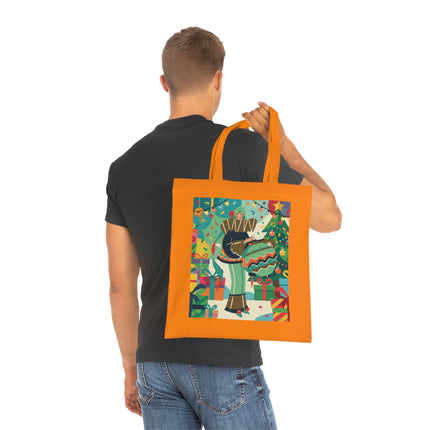🎄🎁 The Lady Of The Christmas Ornament Cotton Tote Bag – Art Deco Holiday Fantasy