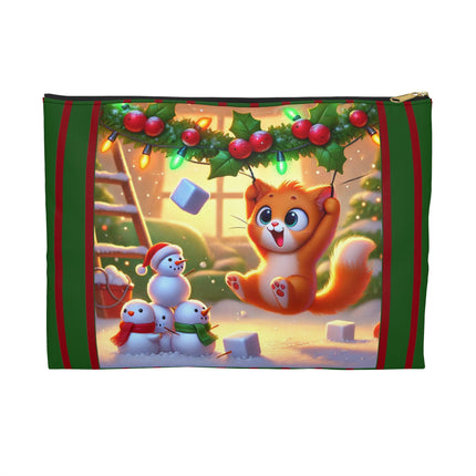 Naughty or Nice Kitten Christmas Accessory Pouch