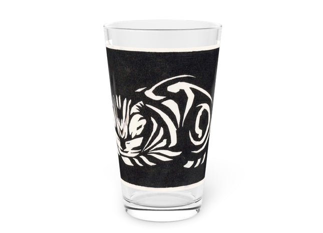 December (Cat Lying) by Anna Julia de Graag Glass, 16oz