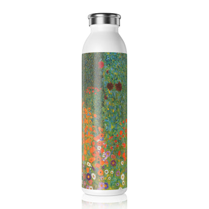 Cottage Garden by Gustav Klimt Slim Water Bottle