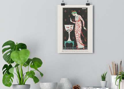 Robe d'Intérieur en Soie Brochée by George Barbier Giclée Art Print