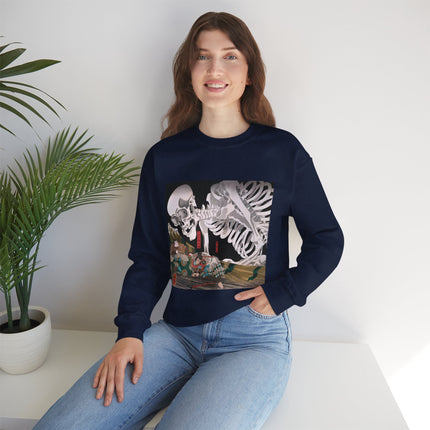 Mitsukuni Defying the Skeleton Spectre by Utagawa Kuniyoshi Heavy Blend™ Crewneck Sweatshirt