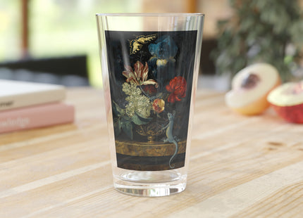A Still Life With Tulips and Other Flowers in a Vase on a Marble Ledge by Willem van Aelst Glass, 16oz