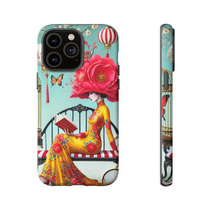 Reading In A Painted Garden Phone Cases