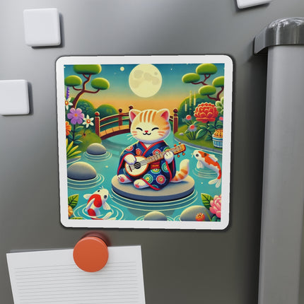 Melodic Kitten by the Koi Pond Die-Cut Magnets (5 Sizes)
