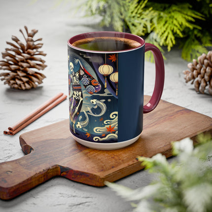 Skeleton Kabuki Performer Colorful Mugs (11oz, 15oz)