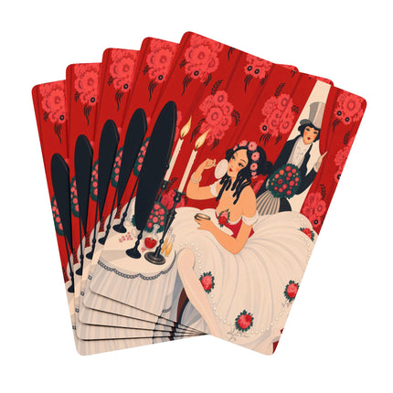 🌹🪞 The Lady Of The Rose Boudoir Playing Cards – Art Deco Floral Glamour