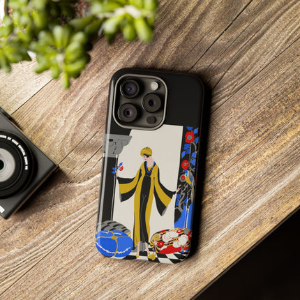 Art Deco Flapper in Yellow Robe Phone Case – Elegant Glamour & Exotic Charm