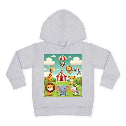 Whimsical Circus Friends Toddler Pullover Fleece Hoodie