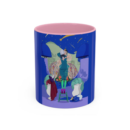 Wishes Beneath the Comet Sky Colorful Mug (11oz, 15oz) – Celestial Magic, Art Deco Elegance & Dreamy Wonder