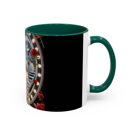 Halloween Witch Through the Mirror Colorful Mugs (11oz, 15oz)
