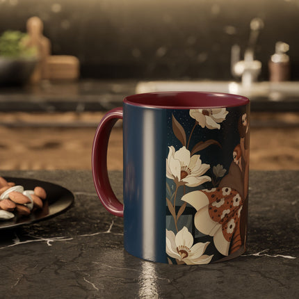 🌸✨ The Midnight Magnolia Masquerade Colorful Mug – Art Deco Nocturne