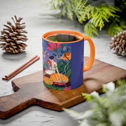 The Garden Of Quiet Reverie Colorful Mugs – Art Deco Botanical Serenity