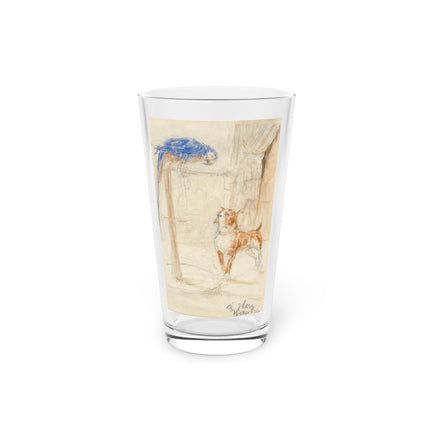 Perroquet et Chien by Henri de Toulouse-Lautrec Glass, 16oz