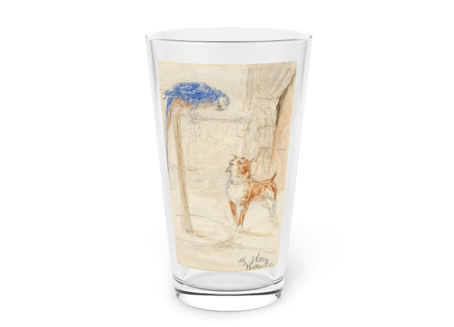 Perroquet et Chien by Henri de Toulouse-Lautrec Glass, 16oz