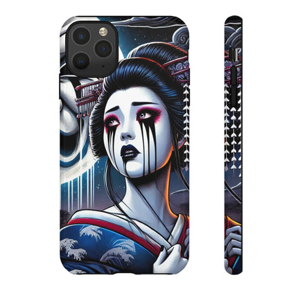 Geisha’s Black Ink Tears Phone Cases