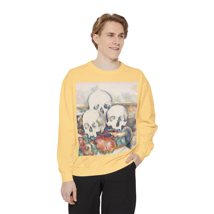 The Three Skulls by Paul Cézanne Garment-Dyed Sweatshirt