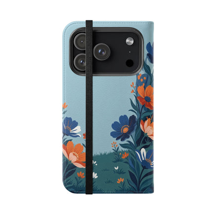 🌺🎩 The Lady Of The Grand Flower Garden Flip Case – Art Deco Floral Fantasy