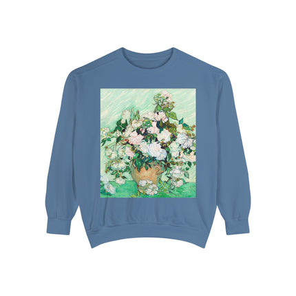 Roses by Vincent Van Gogh Unisex Garment-Dyed Sweatshirt