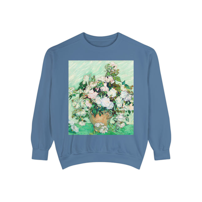 Roses by Vincent Van Gogh Unisex Garment-Dyed Sweatshirt