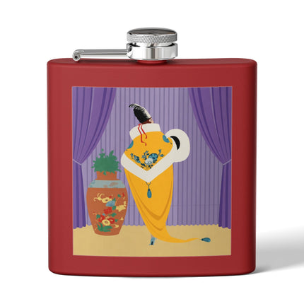 Golden Robe Flask – Elegant Drama & Timeless Sophistication