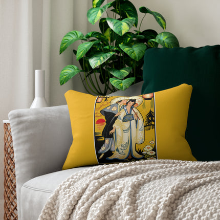 Golden Embrace Spun Polyester Lumbar Pillow