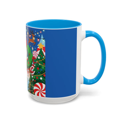 🦌🍬 The Lady Of The Peppermint Christmas Garden Colorful Mug – Colorful Art Deco Holiday Fantasy