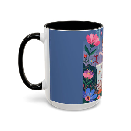 The Lady Of The Enchanted Aquarium Colorful Mugs – Art Deco Aquatic Elegance