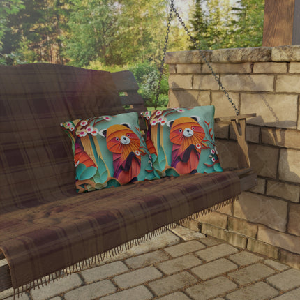 A Playful Red Panda Outdoor Pillows