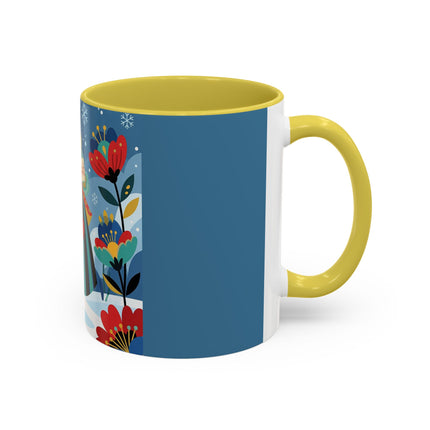 ❤️❄️ The Winter Heart Messenger Colorful Mug – Art Deco Snow Garden Fantasy