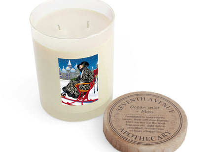 Elegant Winter Woman in Sleigh Scented Candle - Full Glass, 11oz