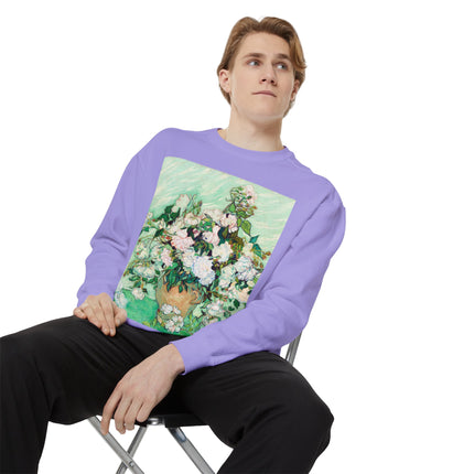 Roses by Vincent Van Gogh Unisex Garment-Dyed Sweatshirt