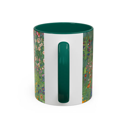 Farm Garden with Sunflowers by Gustav Klimt Colorful Mugs (11oz, 15oz)