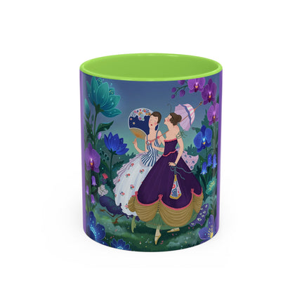 The Ladies Of The Moonlit Garden Colorful Mugs – Art Deco Floral Elegance