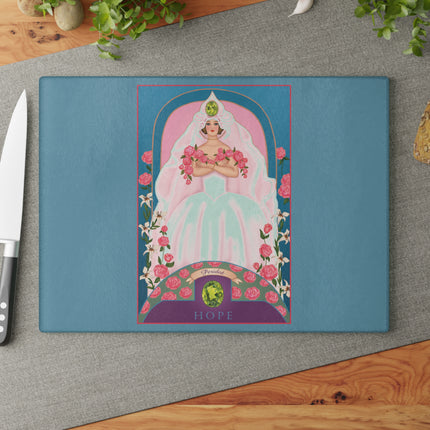 August & Peridot Zodiac Glass Cutting Board