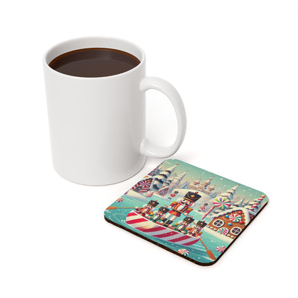 Nutcracker Candy-Striped Adventure Cork Back Coaster