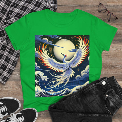 Majestic White Crane Cotton Tee