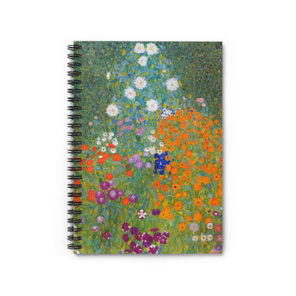 Cottage Garden by Gustav Klimt Spiral Notebook - Ruled Line