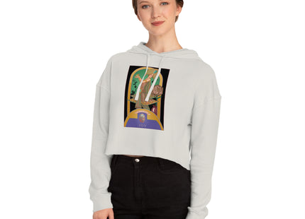 October & Opal, Tourmaline (from the Gem Series) by Sofia Chiostri Women’s Cropped Hooded Sweatshirt