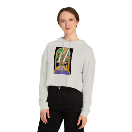 October & Opal, Tourmaline (from the Gem Series) by Sofia Chiostri Women’s Cropped Hooded Sweatshirt